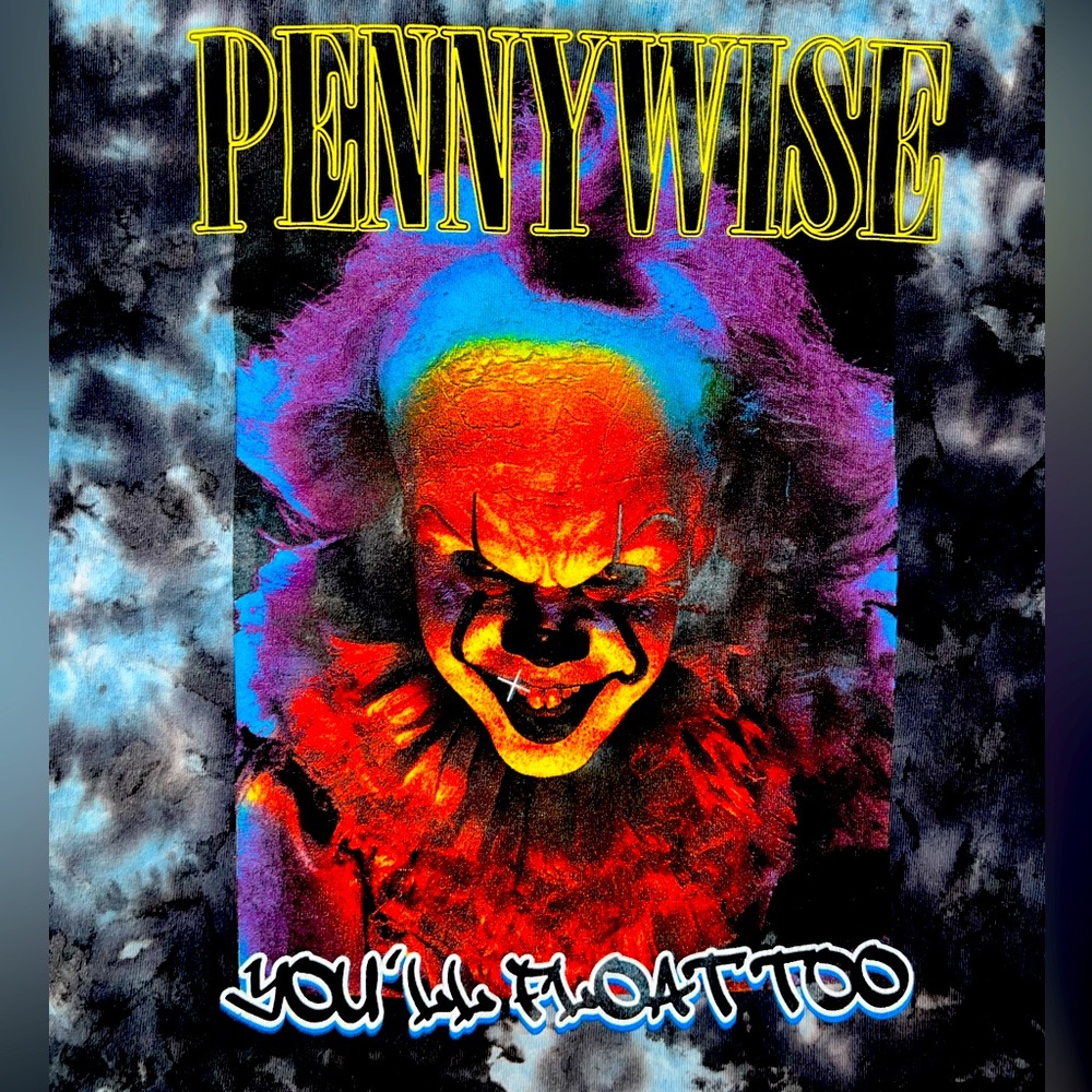Tie dye penny wise the clown IT movie rainbow shirt
